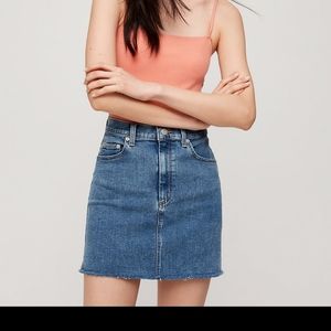 wilfred free denim cut off skirt